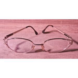 Diva Eyewear Women’s Semi Rimless Eyeglass Frames Only --Oval Silver Rhinestone